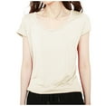 thumbnail image 2 of Lixiuxyad Round Neck Short Sleeved Slim Fit Versatile Base Shirt For Women's Casual T Shirt Summer Tee Shirts,White L, 2 of 5
