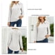 thumbnail image 4 of Camisas Henley para mujer con botones y cuello en V, blusa informal de manga larga para mujer, suave y transpirable, para el hogar, viajes, oficina, blanco M, 4 of 5