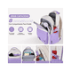 thumbnail image 4 of Mochila Escolar Viaje Para Laptop Impermeable 3 pz Malubero Violeta beige, 4 of 5