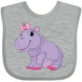 thumbnail image 3 of Inktastic Cute Purple Hippo Girls Baby Bib, 3 of 4
