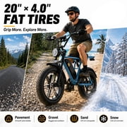 1500W Peak Motor Ebike for Adults, Pescroa Electric Bike for Adults, APP Control, 48V 15Ah Removable Battery Electric Dirt Bike with 450LBS Max Weight, Adult Electric Bicycles with 65Miles Range