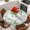 White Green Grey, variant on Green Eucalyptus Leaves Round Tablecloth, Fitted Table Cover with Elastic for 36"-44" Round Tables, Daisy Floral Summer Botanical Wooden Table Cloth Outdoor Dinning Party Waterproof Tablecloths
