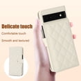 thumbnail image 3 of Compatible with Google Pixel 6a Litchi Texture PU Leather Case with Card Holder Wrist Strap, Wallet Flip Cover for Google Pixel 6a Men/Women Crossbody Strap RFID Blocking Kickstand, White, 3 of 9