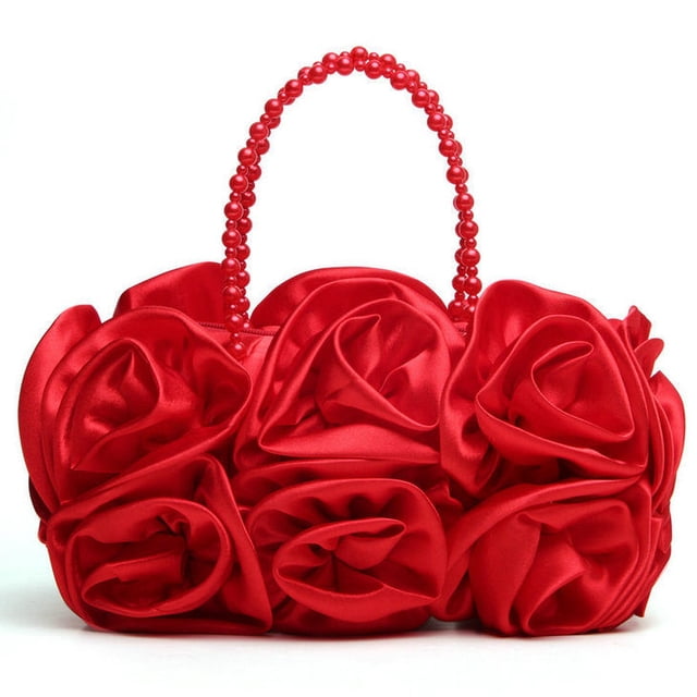 Filles Rosettes de Satin Perles Sac à Main Fourre-Tout Mariage Fleur Fille