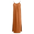 thumbnail image 7 of Mifsaly Linen Dress Women Spaghetti Straps Flowy Maxi Backless Dresses Lightweight Side Slit Back Drawstring Beach Sundresses Summer Cover Up Boho Clothes M, 7 of 7