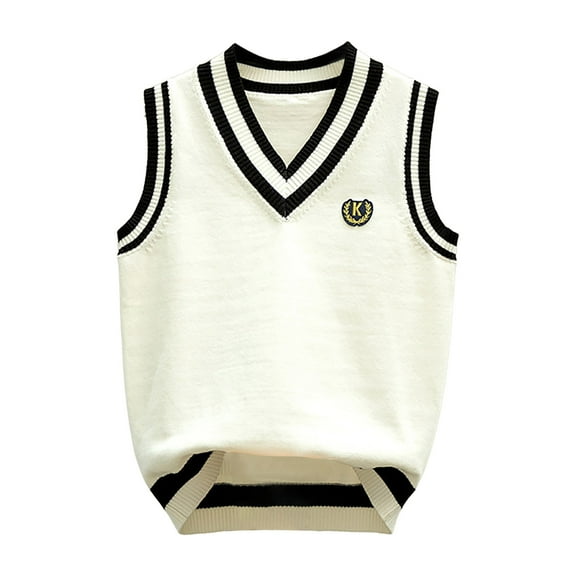 Cute Sweatshirts for Teens Boys' V-Neck Sweater Vest for Teens Girls 2025 Fall Fashion Knitted Sleeveless V Neck Tops Preppy School Uniform Clothes