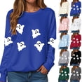 thumbnail image 5 of Godom Halloween Sweatshirts for Women Pumpkin Graphic Crewneck Long Sleeve Pullover Tops Loose Fit Soft Knit Ribbed Casual Fall Winter Outfits, 5 of 7
