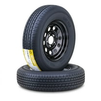 Free Country Trailer Tire Wheel Assembly ST185/80R13 8-Ply D 99N 5 Lug on 4.5" PCD Black Mod Rim ,SET 2