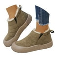 thumbnail image 2 of Mostsola Winter Snow Boots for Women Lightweight Suede Slip on Ankle Boots Casual Warm Booties, 2 of 9
