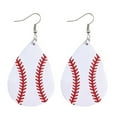 thumbnail image 1 of Boucles d'Oreilles en Cuir à Impression Double Face Football Basketball Volleyball Boucles d'Oreilles de Sport pour Femmes, 1 of 1