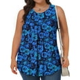 thumbnail image 3 of Fantaslook Plus Size Tank Tops for Women Tunic Sleeveless Shirts Dressy Casual Floral Blouses Loose Summer Tops, 3 of 6