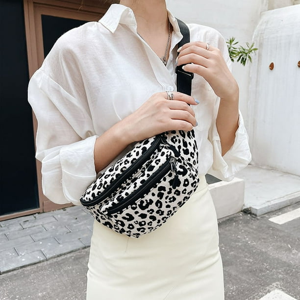 Bolsos de cintura para el pecho de gran capacidad Vintage para mujer bolsa de pecho informal con estampado de leopardo rinonera grande Walmart en linea