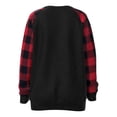 thumbnail image 5 of TWZH Women Merry Christmas Shirt Red Plaid Crew Neck Top, 5 of 5