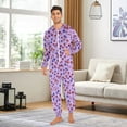 thumbnail image 3 of joogoo Floral Purples Unisex Adults Onesies Pajamas Jumpsuits L, 3 of 7