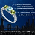 thumbnail image 2 of Gem Stone King 2.47 Ct Oval Blue Zircon Green Peridot 925 Sterling Silver Ring (Size 8), 2 of 6