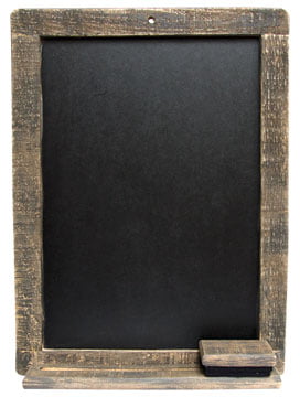 Classic Black Chalkboard with Eraser Chalk & Chalk Shelf 11" x14.5" Wood Frame 