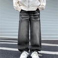 thumbnail image 2 of Xyant Baggy Jeans for Boys Y2K Vintage Wide Leg Barrel Jeans Skater Streetwear Loose Fit Denim Pants (Grey,11-12 Years), 2 of 3