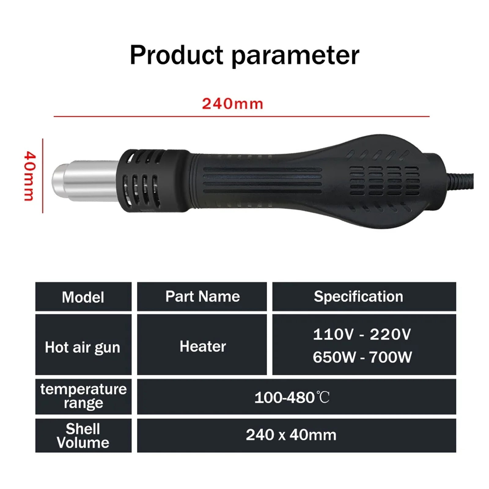 Hot air gun 8858 Micro Rework soldering station LED Digital Hair dryer for soldering 650W Heat Gun welding repair tools Heat Gun ,Variable Temperature