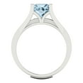 thumbnail image 4 of Clara Pucci 14K White Gold Princess Cut 1.5Ct Simulated Blue Diamond Engagement Ring + Matching Band - Luxury Box Included, 4 of 7
