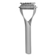 thumbnail image 3 of Pet Grooming Tool 2 Sided Undercoat Rake Puppy Cat Hair Comb Brush Removing Open KnotsGlacial Silver Small, 3 of 9