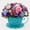Blue, variant on 12 Inch Antique Metal Teacup Planter, Rustic Iron Teapot Flower Pot with Floral Cutouts for Garden Patio Decor(Blue)