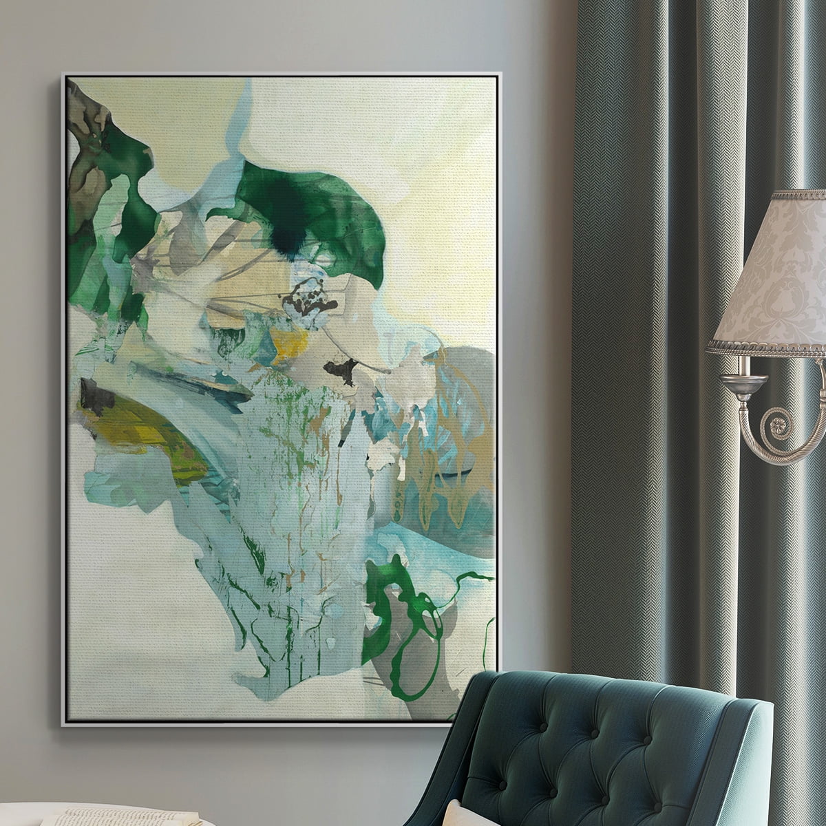 Ivy Framed Premium Gallery Wrapped Canvas - Ready to Hang - 25 x 37 - White Floating Frame