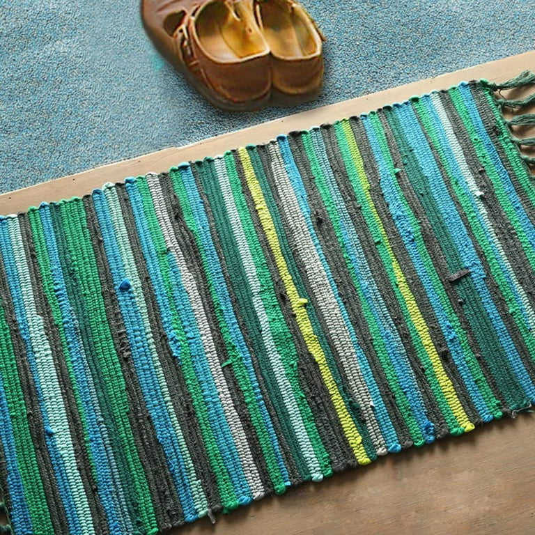 Chindi Rag Rug, Machine Washable Cotton Reversible Rag Rug Hand