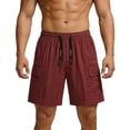 thumbnail image 3 of Mens Cargo Shorts Plus Size Drawstring Elastic Waist Straight Leg Multi Pockets Summer Outdoor Hiking Beach Shorts S-4XL, 3 of 8
