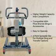 ProHeal Sit to Stand Lift - Bariatric Full Body Patient Transfer Lifter for Home Use and Facilities - Long Lasting Battery, 600 Pound Weight Capacity, 6 Sling Hooks