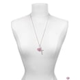thumbnail image 3 of Delight Jewelry Baby Girl Pink Heart with Baby Feet I Set You Apart Engraved Cross Zoey Necklace, 28", 3 of 4