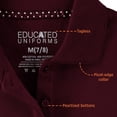 thumbnail image 4 of Educated Uniforms Girls 4-20 Short Sleeve Pique Polo Shirt Burgundy 14/16, 4 of 5