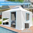 thumbnail image 4 of 10'x12' Gazebo Cover for Hardtop Gazebos, Outdoor Universal Winter Gazebo Cover with Sidewalls and Mesh Windows, All Season Waterproof Enclosed Gazebo Cover, White, 4 of 9