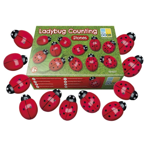Yellow Door-YUS1027 Ladybug Counting Stones, Set of 22