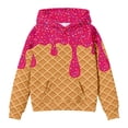 thumbnail image 3 of Gelikeya Ice Cream Hoodies for Girls Cute Preppy Ice Cream Sweatshirts Pocket Oversized Long Sleeve Pullover Tops 2-13Y (Red, 2-3 Years), 3 of 4