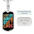 thumbnail image 2 of Hunting Hair No CAre Stainless Steel or 18k Gold Premium Swivel Dog Tag Keychain, 2 of 10