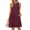 Wine, variant on YOGAFOX Women's Summer Casual Beach Vacation Sleeveless Crewneck Mini Dresses(Black,L)
