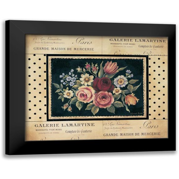Poloson, Kimberly 14x12 Black Modern Framed Museum Art Print Titled - Vintage Bouquet I