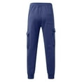thumbnail image 5 of Men's Cargo Sweatpants with Multi Pockets Drawstring Waist Baggy Jogger Lined Casual Pants for Outdoor Hiking Work, 5 of 5