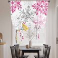 thumbnail image 3 of Pink Grey Christmas Snowflakes Balloon Curtains for Living Room/French Door, Winter Xmas Textured Tie Up Curtains 63 Inch Length Energy Saving Kitchen Curtains Shades for Windows 42"x63", 3 of 8