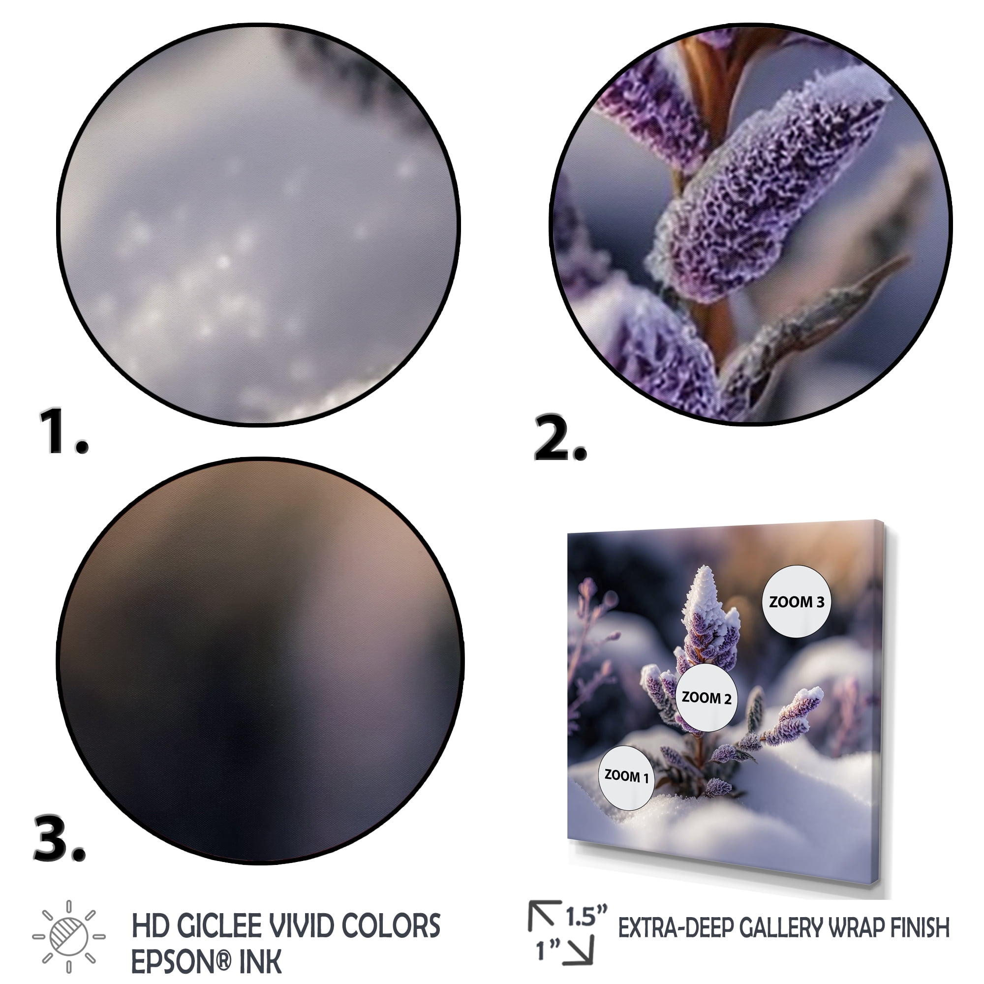 Designart A Blooming Purple Lavender Flower In Winter I Canvas Wall Art