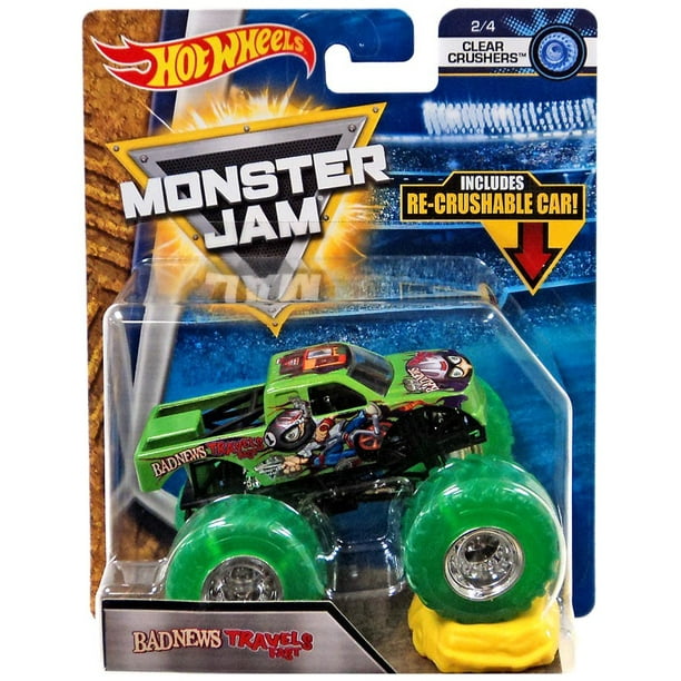 Hot Wheels Monster Jam Bad News Travels Fast Die-Cast Car [Clear ...