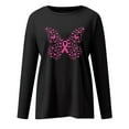thumbnail image 5 of Luxalzxs Crewneck Sweatshirt Women Pink Ribbon Breast Cancer Awareness Sweatshirt Fall Winter Casual Long Sleeve Butterfly Print Inspirational Pullover Tops, 5 of 5