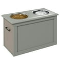 thumbnail image 1 of PawHut Elevated Dog Bowls, Pet Feeder for Large Dogs with Storage, Grey, 1 of 10