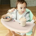 thumbnail image 6 of Cowiewie Wooden High Chair with 3 Tray, Toddler Feeding High Chair, 8 Height Adjustments, Green Cushion, 6 of 8