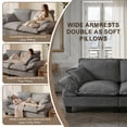 thumbnail image 4 of AENKYO 76" Modern Chenille Sailboat Loveseat, 2-Seater Cloud Sofa with Removable Pillow Arms, Gray, 4 of 8