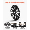 thumbnail image 5 of KFFKFF 16-Inch Wheel Covers, Set of 4 Rim Caps, OEM Replacement, R16 Size Snap-On Hubcaps, Universal 20-Spoke ABS Tire Covers for Various Car Models, Gloss Black, 5 of 9