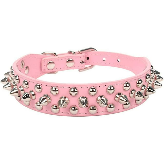 Colliers pour Animaux en Cuir Pu avec Rivets Cloutés et Réglables pour Chats Chiots Chiens - Jxlgv