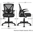 thumbnail image 3 of Alden Design Adjustable Ergonomic Mesh Office Chair with 90° Flip-up Armrests for Home Office, Black, 3 of 5