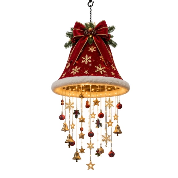 Rdausd Artful Christmas Hat Shaped Pendant Lamp Hanging Light - 29.53 x 17.72 x 5.91 inch Polyester Tabletop Highlight - for Tree, Mantel, Window, Wall and Party Display