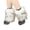 White base and black, variant on Womens Furs Leg Warmers Boot Furs Furry Fuzzy Leg Covers Boot Winter Cuffs Cover